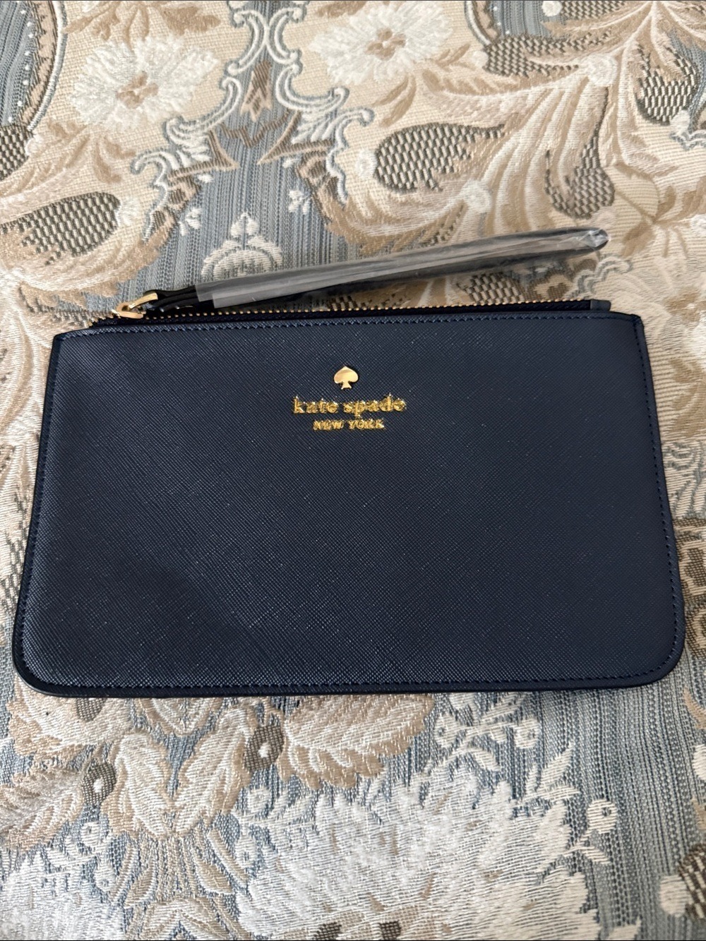 Kate Spade New York Blue Saffiano Leather Wristlet P04784 MSRP $88
